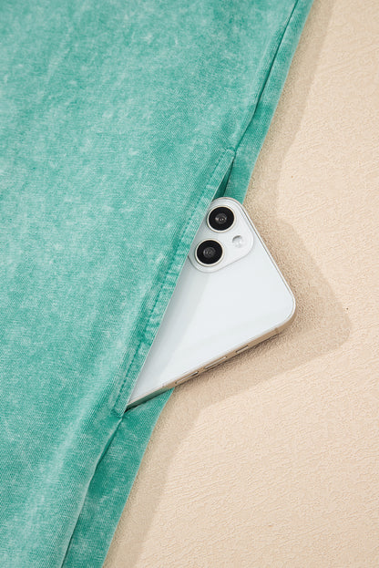 Beau Blue Mineral Wash Pocket Tank Mini Dress