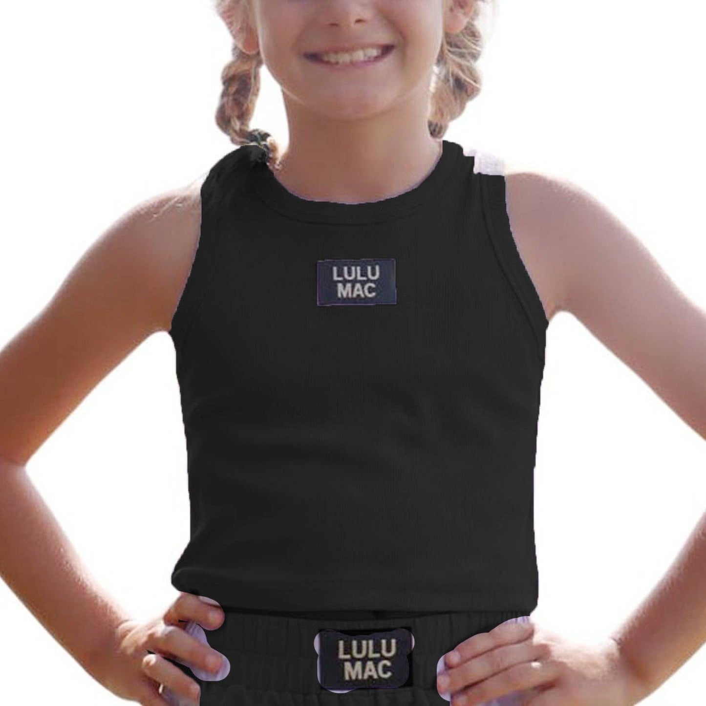 LULU MAC KIDS BLACK KIDS SOLID TANK