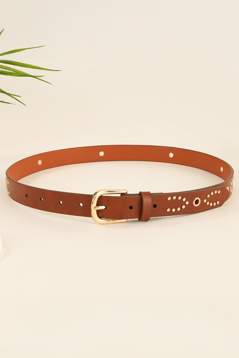 Chestnut Studded Belt FB