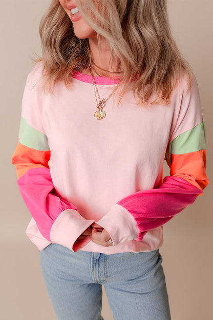 Colorblock Patchwork Loose Top FB