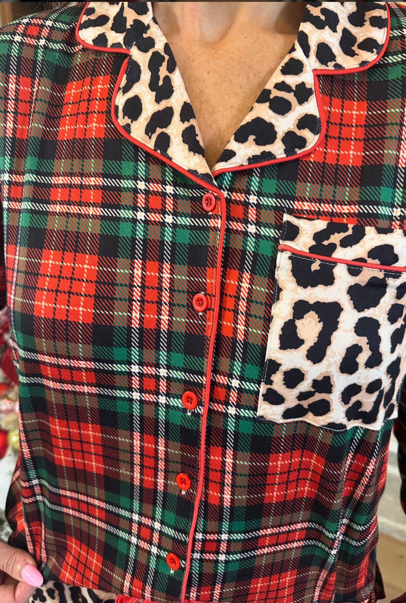 Wrapped in Safari Chic Ruffled Plaid PJs Ready to Ship Now