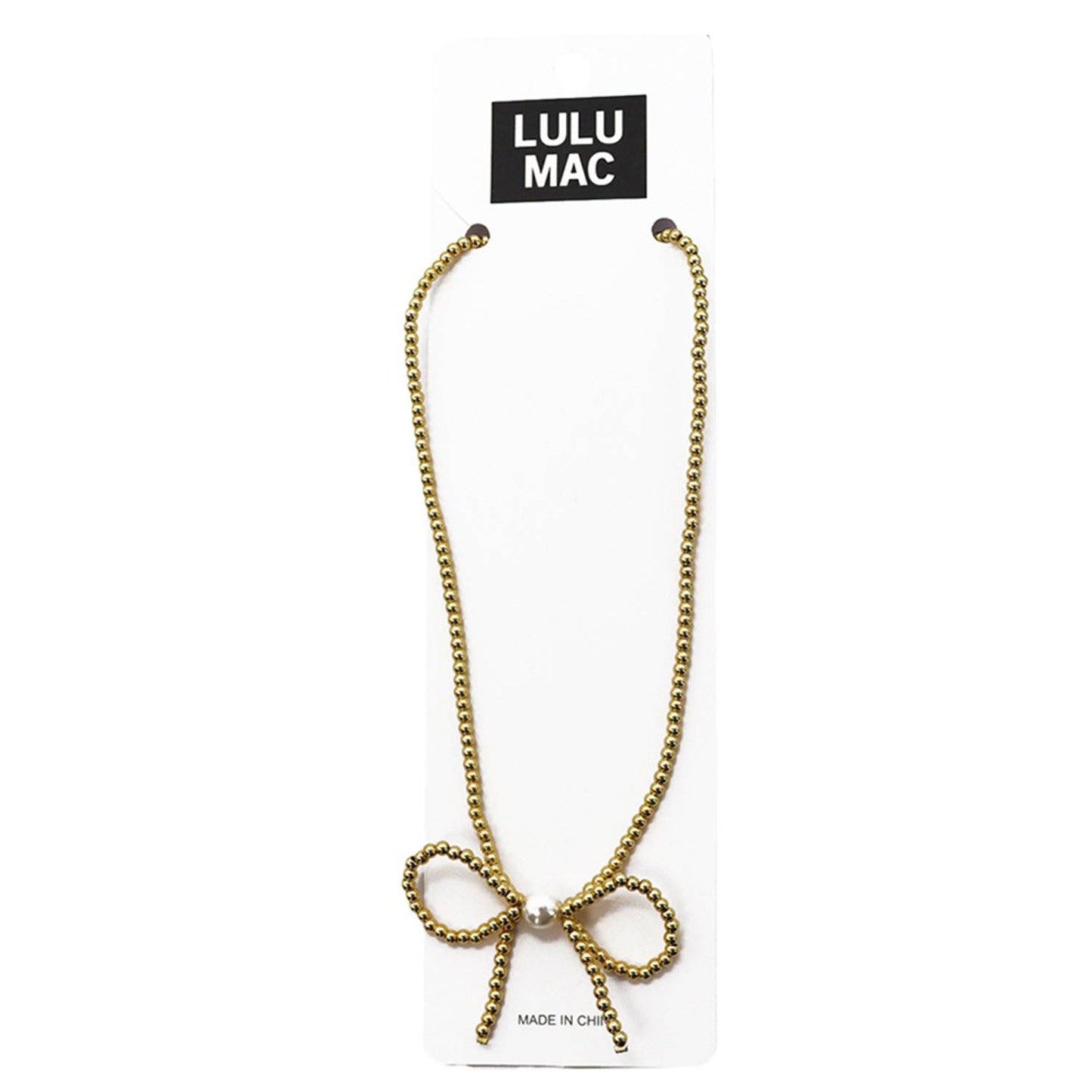 LULUMAC BOW NECKLACE-NK-BOW GOLD
