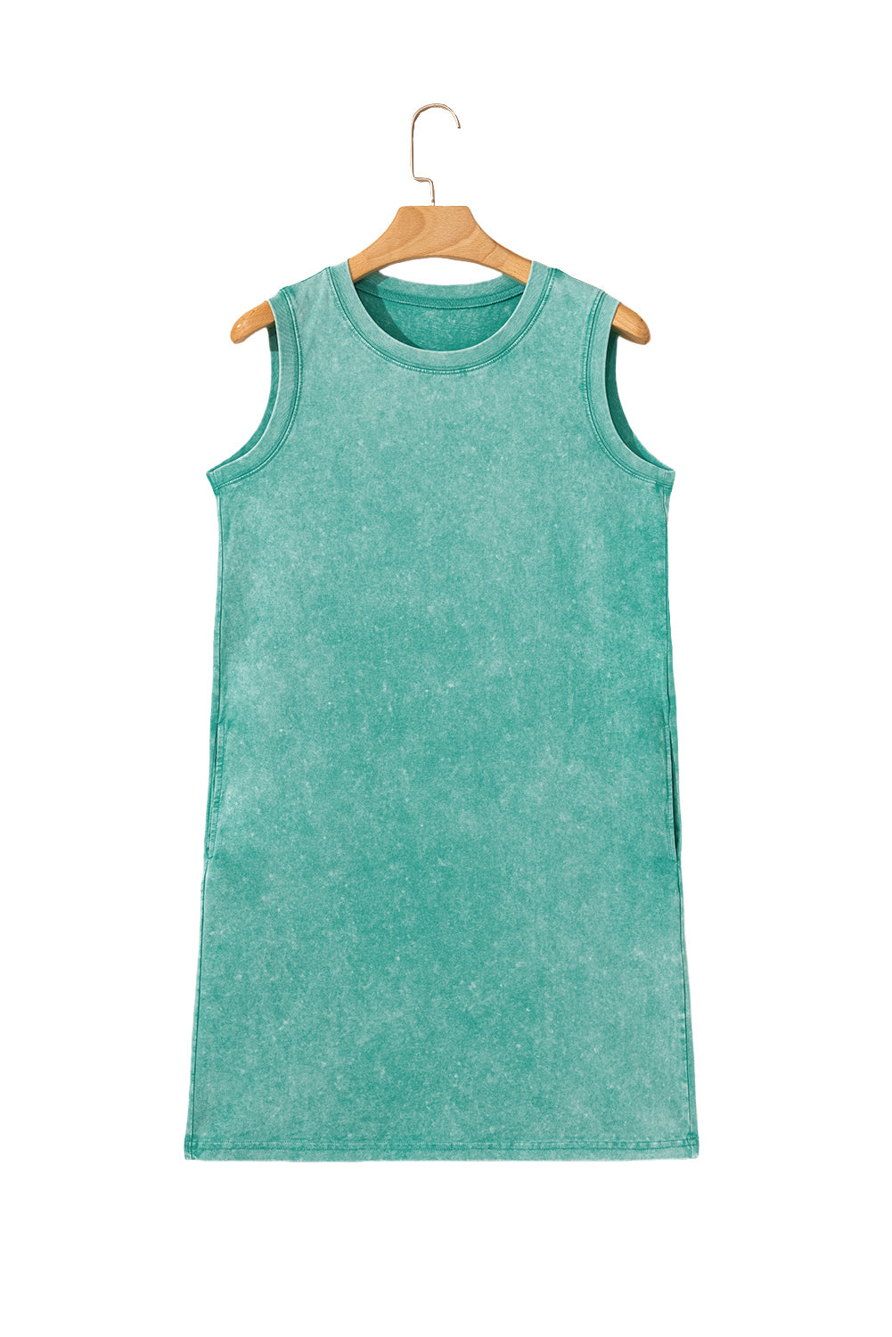 Beau Blue Mineral Wash Pocket Tank Mini Dress