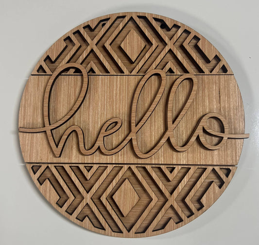 Hello Geometric Door Hanger DiY