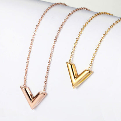 Preorder Stainless V- Pendant Necklace*