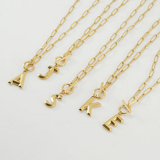 *Preorder: Gold Paperclip chain initial necklace*