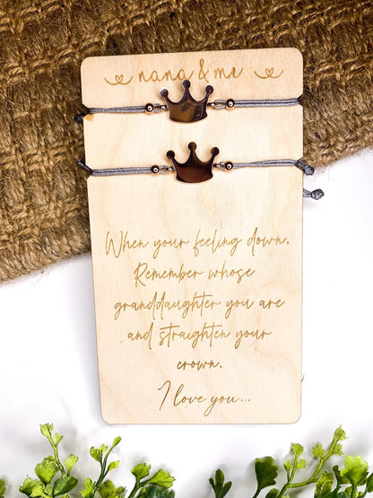 RTS: Gigi/Grandma/Nana & Me Wooden Card with Bracelets-