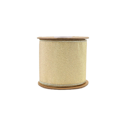 Wired Iridescent Ribbon with Gold Taffeta Backing, 10yd