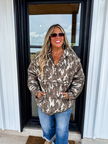 PREORDER- PRINTED PEYTON PUFFER JACKET