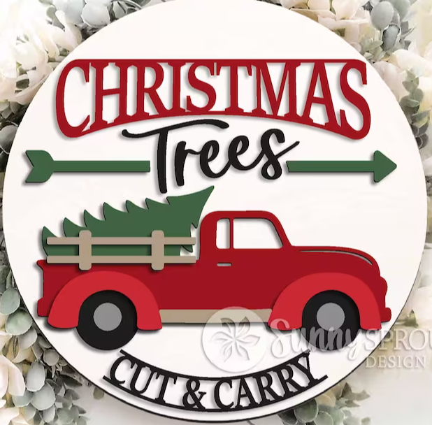 Christmas Trees Door Hanger DiY