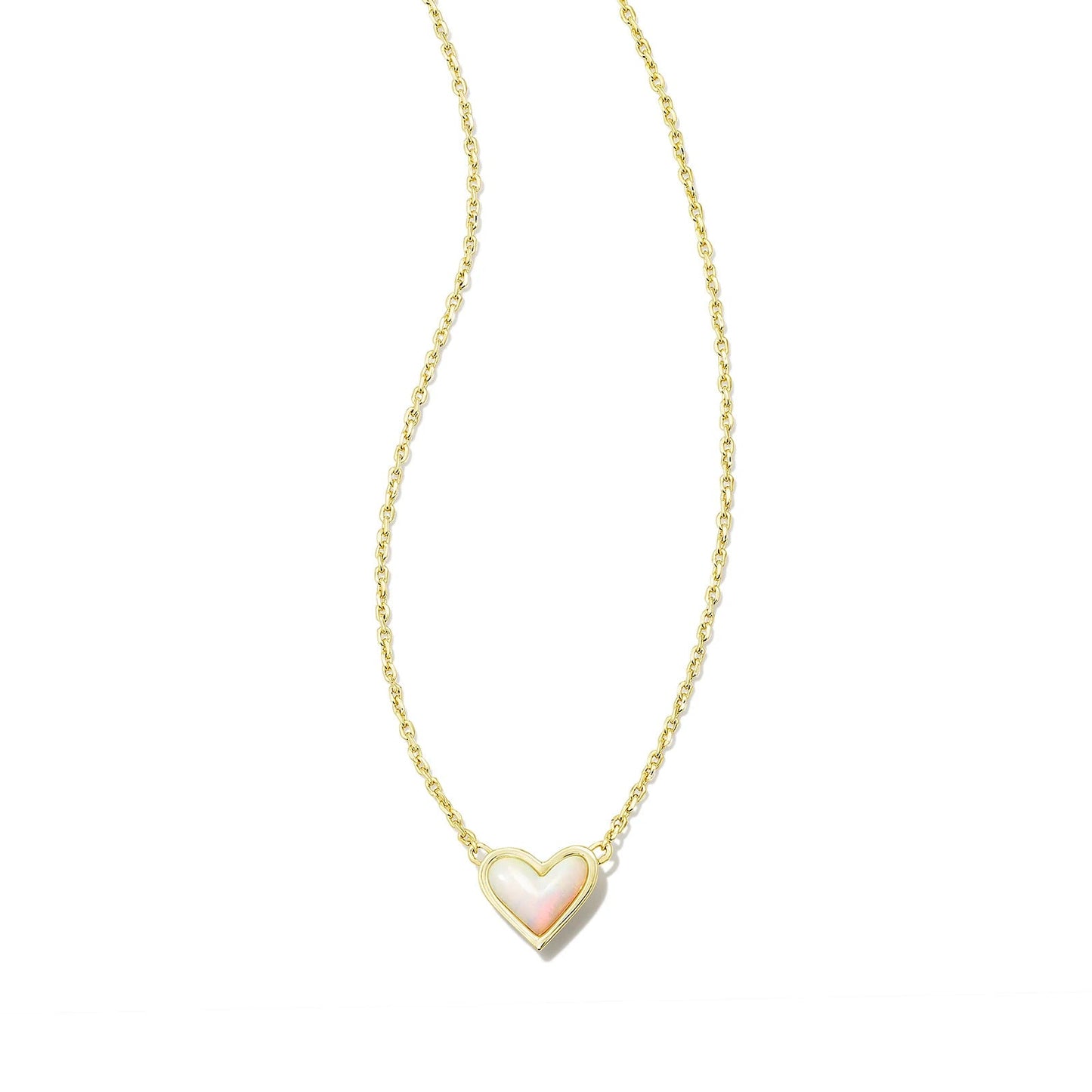 Color Heart Pendant Necklace (WHITE)