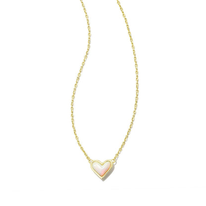 Color Heart Pendant Necklace (WHITE)