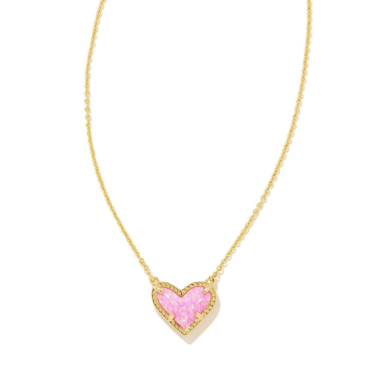 Color Heart Pendant Necklace (WHITE)