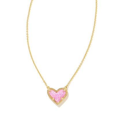 Color Heart Pendant Necklace (WHITE)