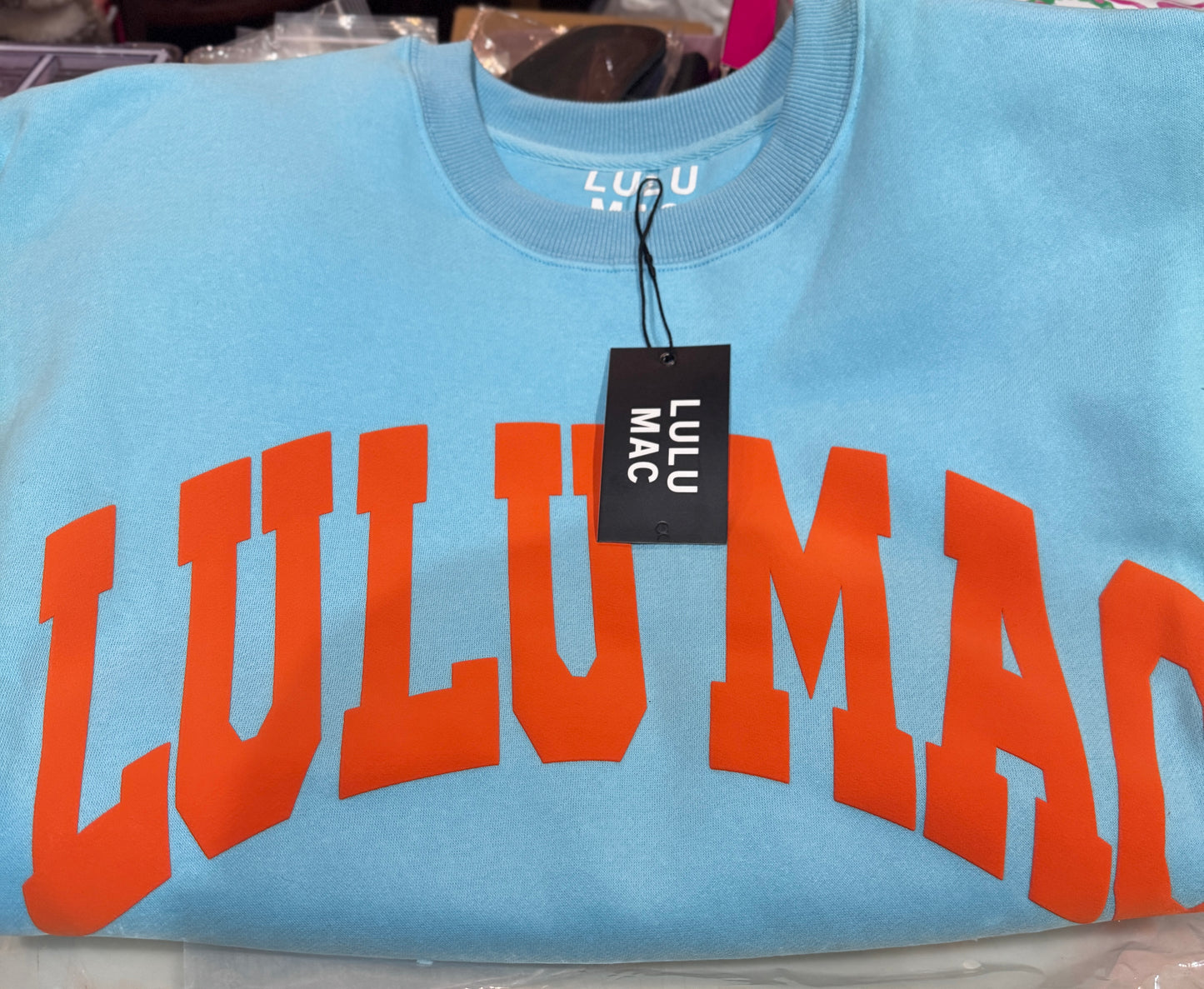 Lulu Mac Sweatshirt Light Blue/Coral-LM-SW-1007 LIGHT BLUE/CORAL