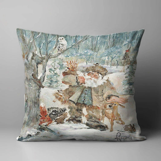 ROZIE'S FOREST SANTA 22" PILLOW