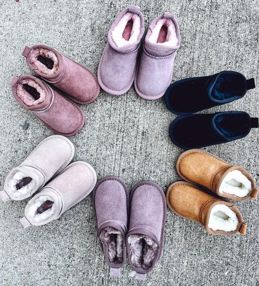 RTS: Faux Fur and Suede Mini Shortie Boots-
