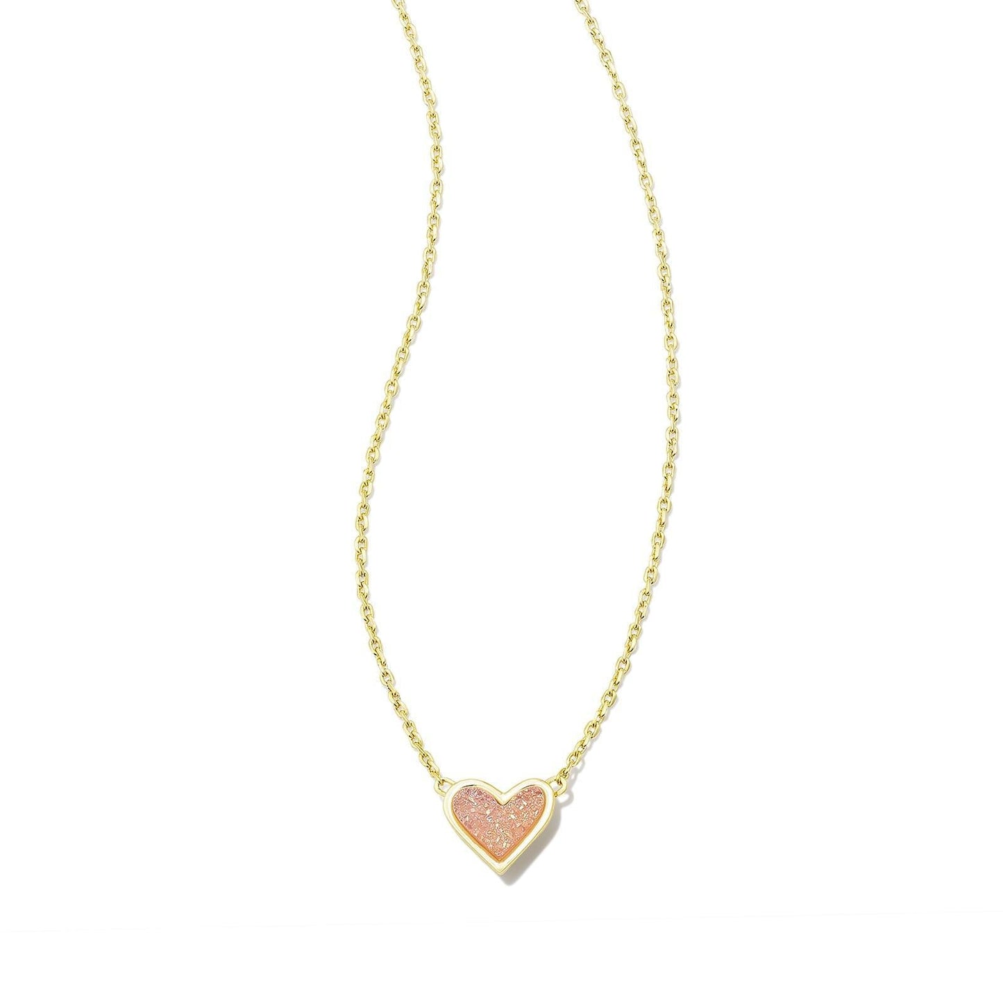 Color Heart Pendant Necklace (WHITE)