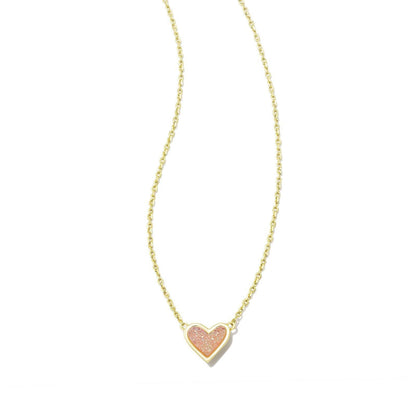 Color Heart Pendant Necklace (WHITE)