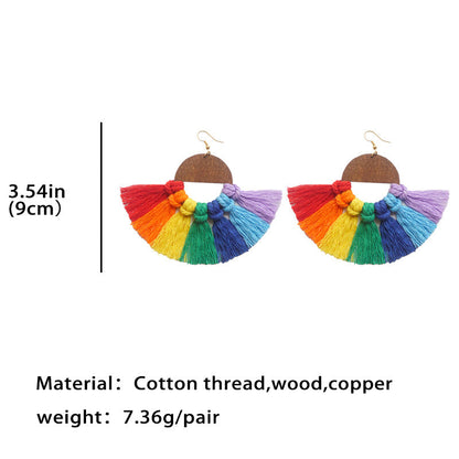 Preorder Rainbow Macrame Fringe Earrings*