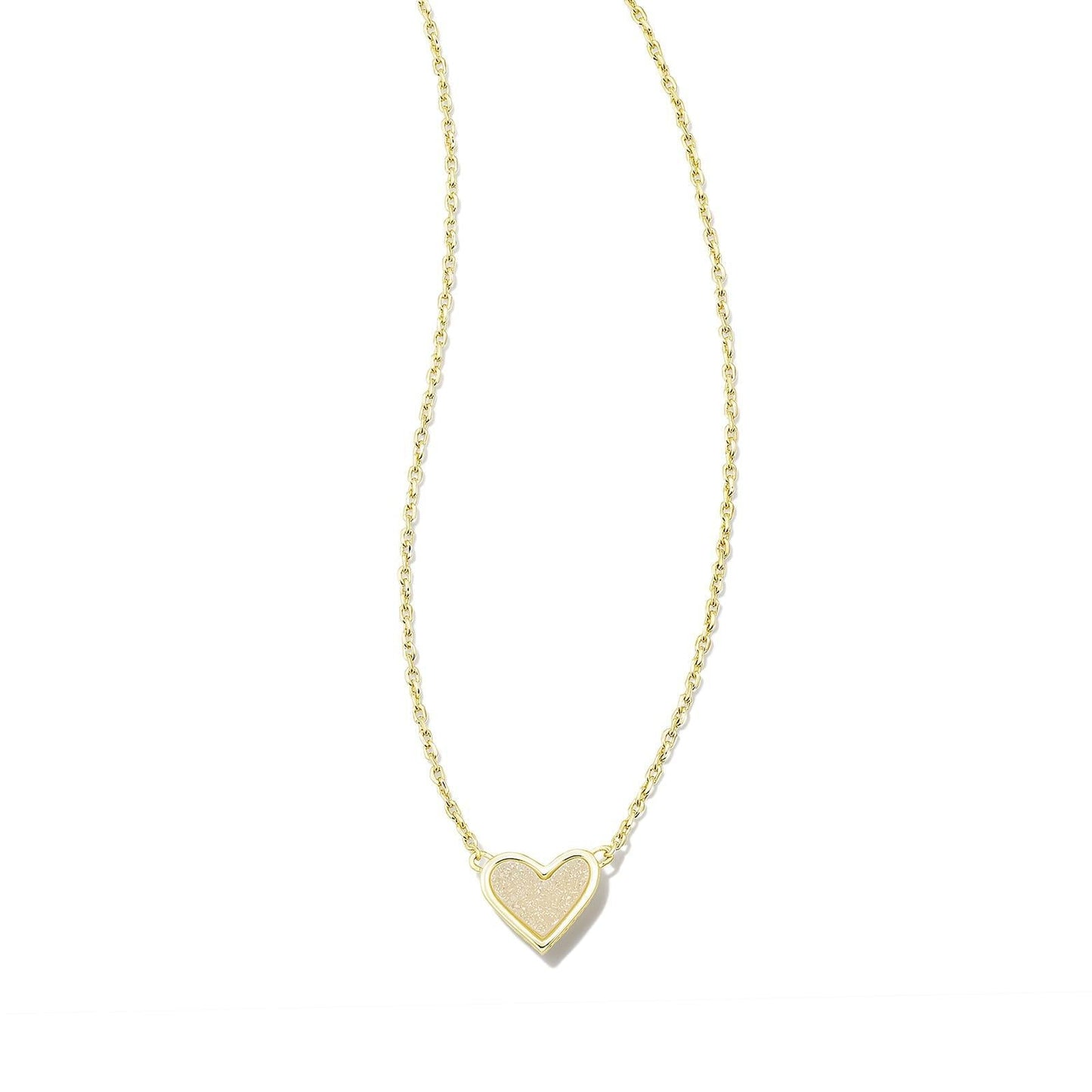 Color Heart Pendant Necklace (WHITE)