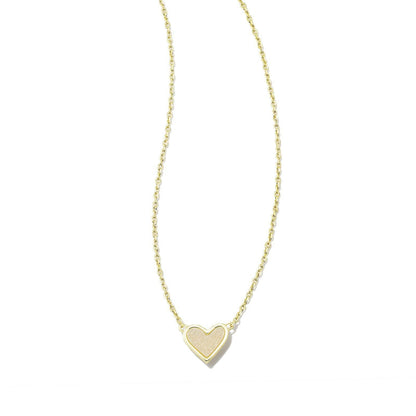 Color Heart Pendant Necklace (WHITE)