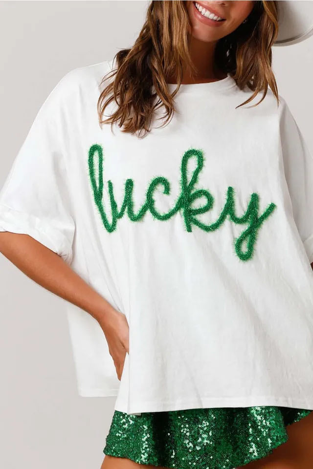 RTS: Lucky Green Embroidered Tee-