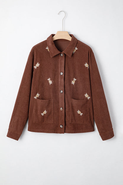 Floral Embroidered Corduroy Jacket LT