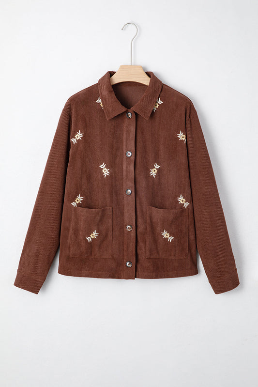 Floral Embroidered Corduroy Jacket LT