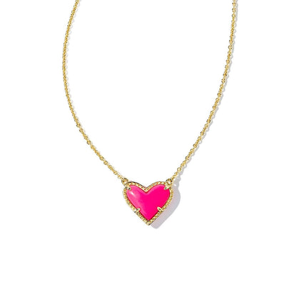 Color Heart Pendant Necklace (WHITE)