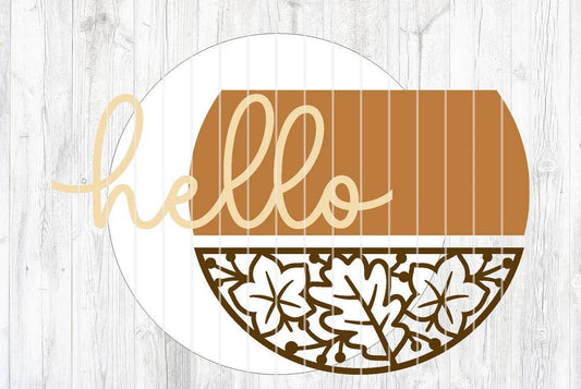 Hello Leaf Pattern Door Hanger DIY
