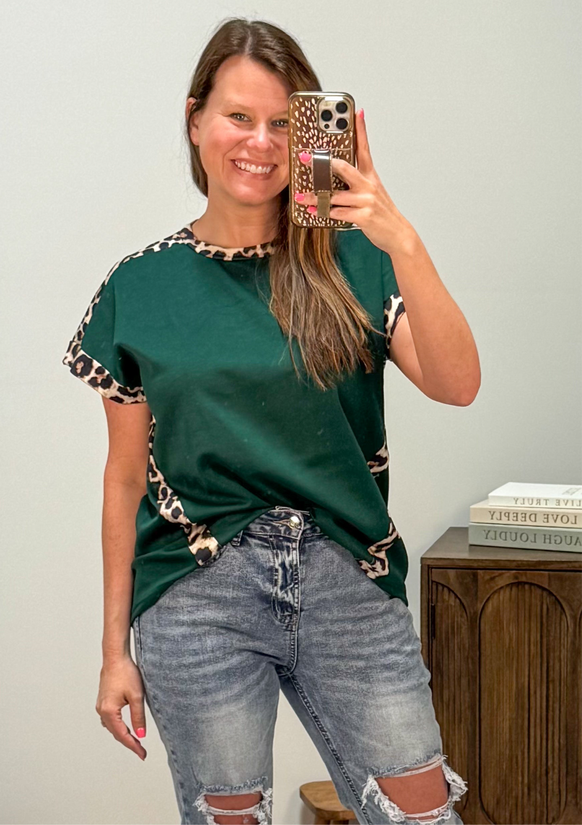 Leopard Trim Shirt RTS