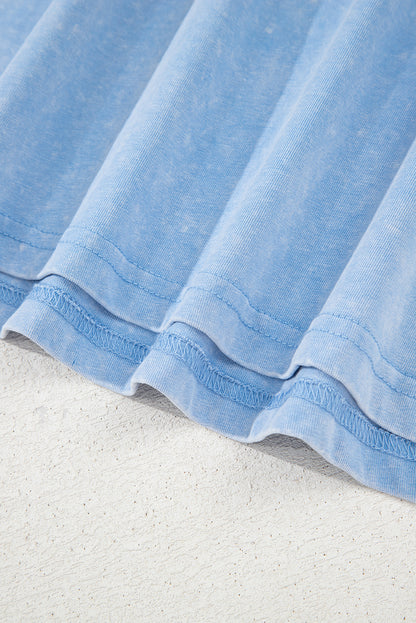 Beau Blue Mineral Wash Pocket Tank Mini Dress