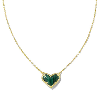 Color Heart Pendant Necklace (WHITE)