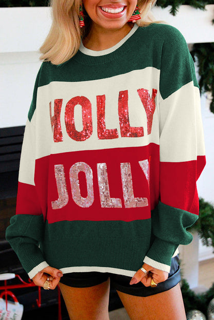 Sequin Holly Jolly Sweater FB
