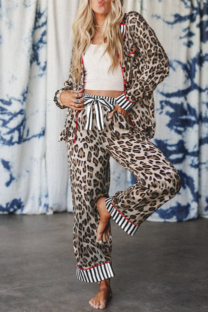 Khaki Leopard Pajama Set RTS