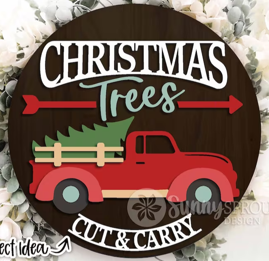 Christmas Trees Door Hanger DiY