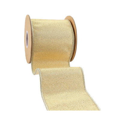Wired Iridescent Ribbon with Gold Taffeta Backing, 10yd