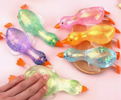 Squishy Squish Glitter Water Ducks Stress Toy