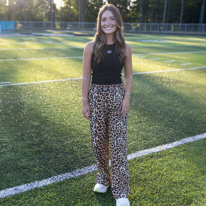 LULU MAC LEOPARD PRINT BOXER PANTS