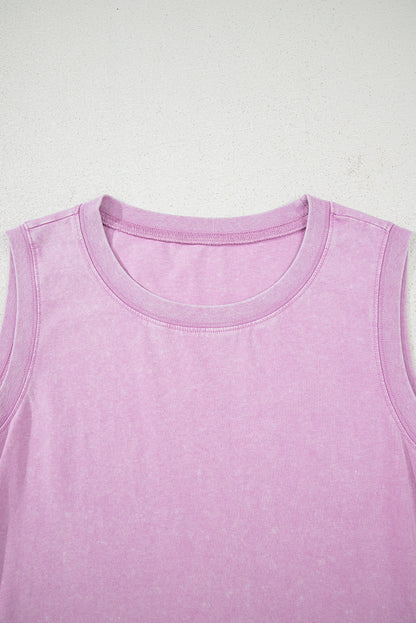 Beau Blue Mineral Wash Pocket Tank Mini Dress