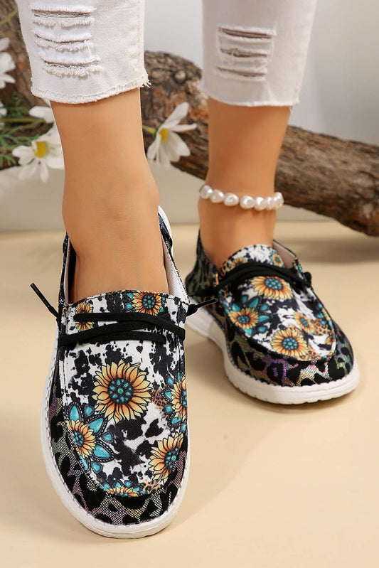 Casual Leopard Print Sunflower Sneakers