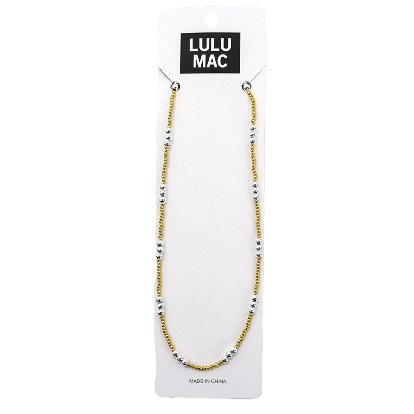 LULU MAC BEADED PEARL & GOLD NECKLACE-NK-8120-Mixed