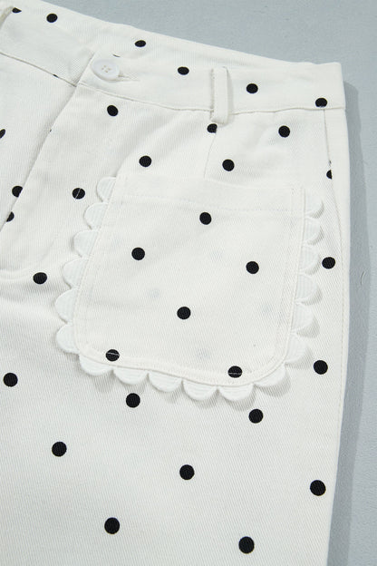 Polka Dot Scalloped Jeans RTS