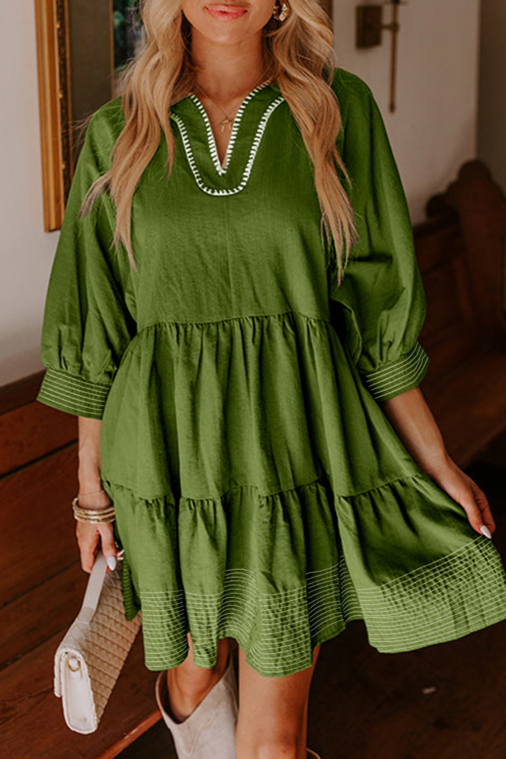 Stitched Tiered Mini Dress RTS