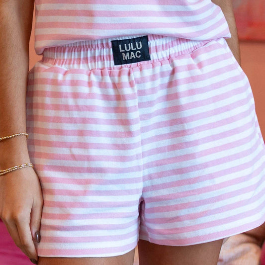 LM-STRIPE Short-LIGHT PINK