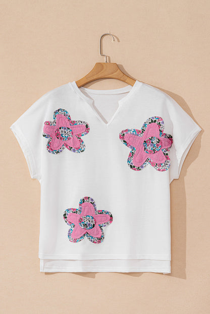 White Floral Appliqué Top February.