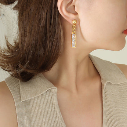 *Preorder: Stainless Drop Chain Earrings*