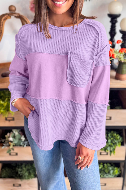 Purple Thermal Knit Textured Top RTS