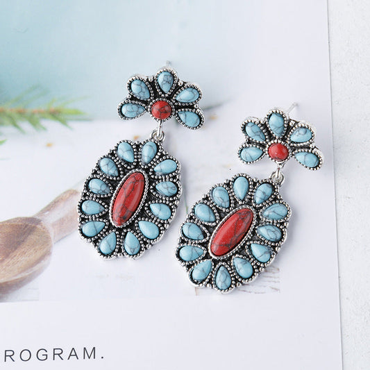 Western Oval Drop Studs